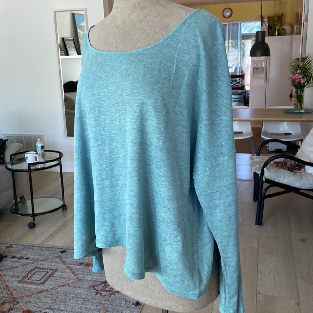 Garnet Hill Linen Pullover Lightweight Sweater size L or XL